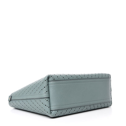 Chanel Perforated Grained Calfskin Large Shopping Tote Green 5 of 14