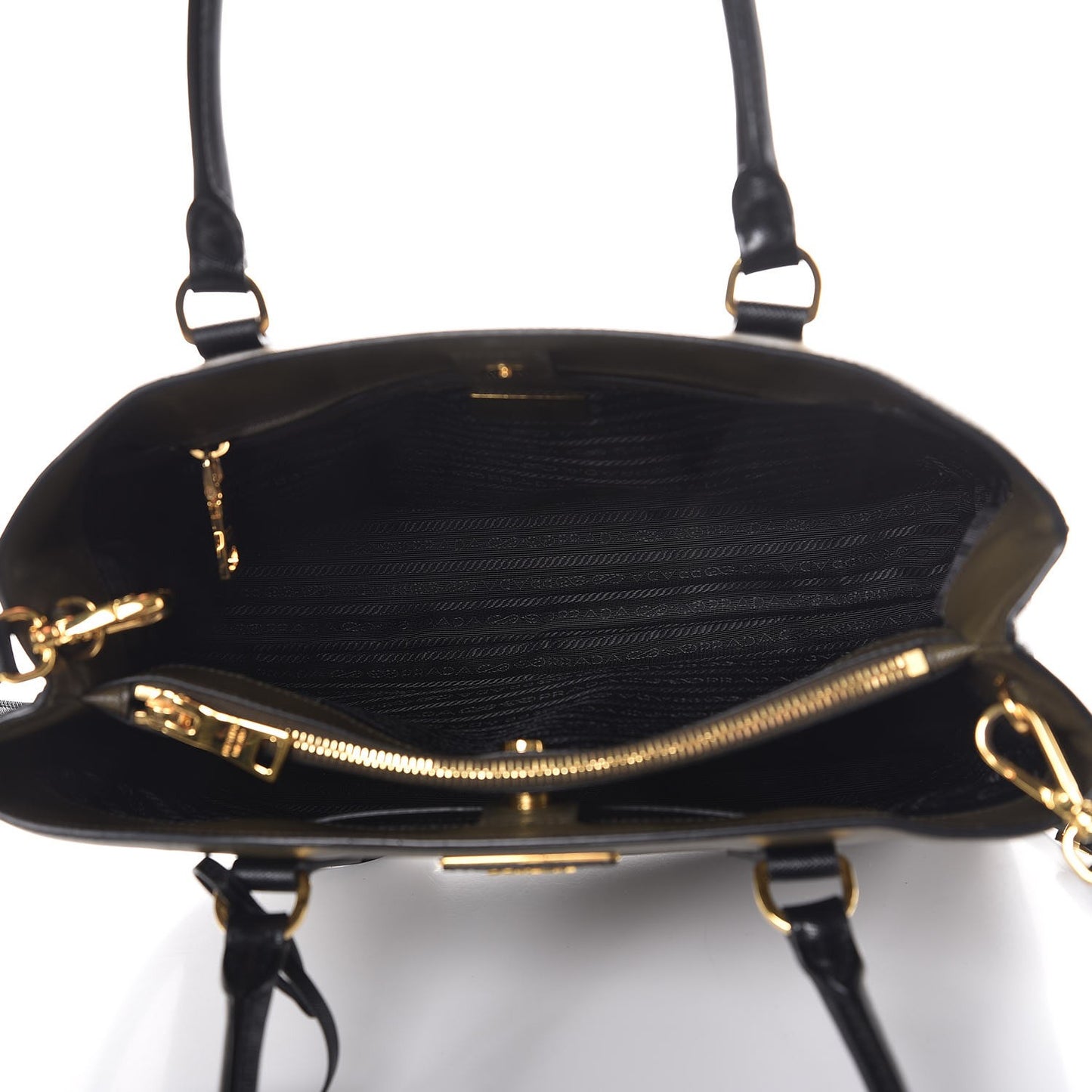 Saffiano Lux Bi-Color Medium Tote Militare Black