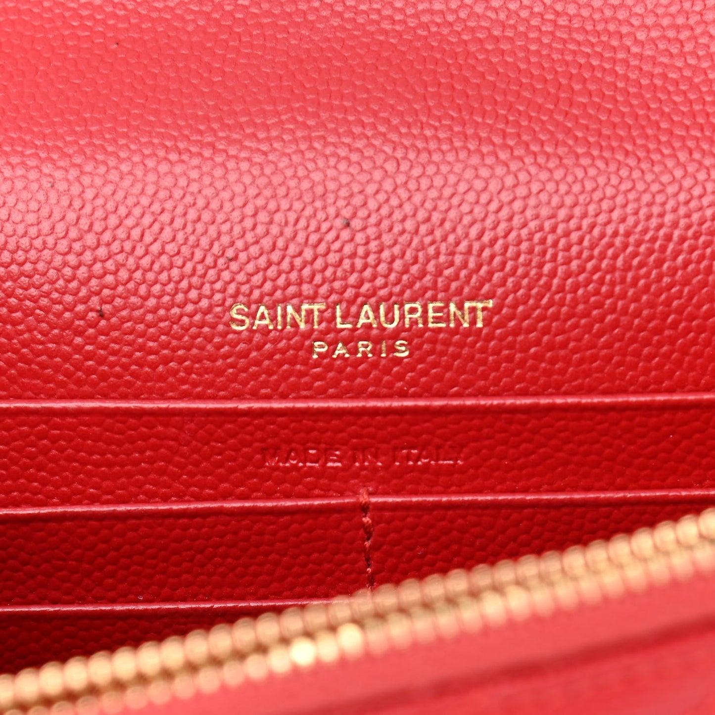 Grain De Poudre Matelasse Chevron Cassandre Envelope Chain Wallet New Red