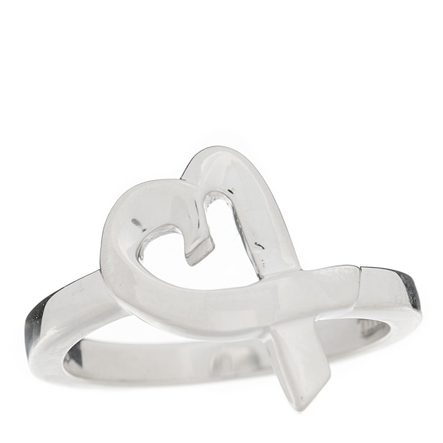 Tiffany Sterling Silver Paloma Picasso Loving Heart Ring 54 7 1 of 4
