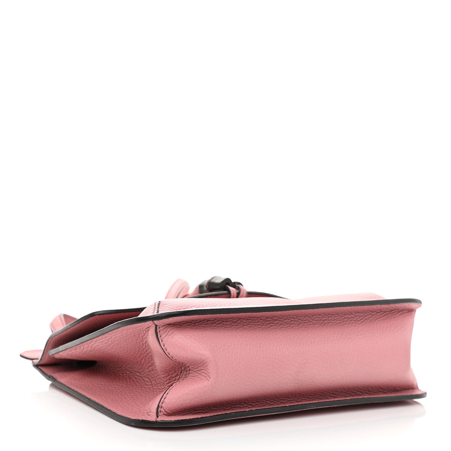Cellarius Calfskin Medium Bamboo Daily Flap Shoulder Bag Carmine Rose