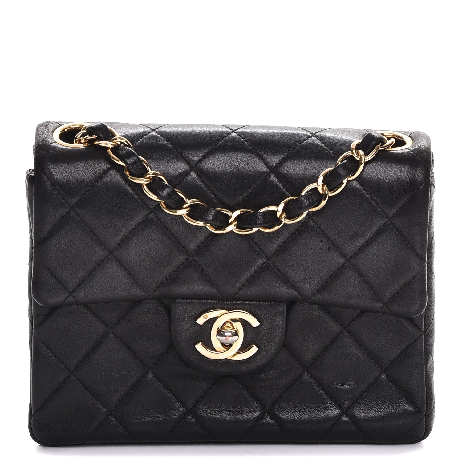 Chanel Lambskin Quilted Mini Square Flap Black 1 of 13