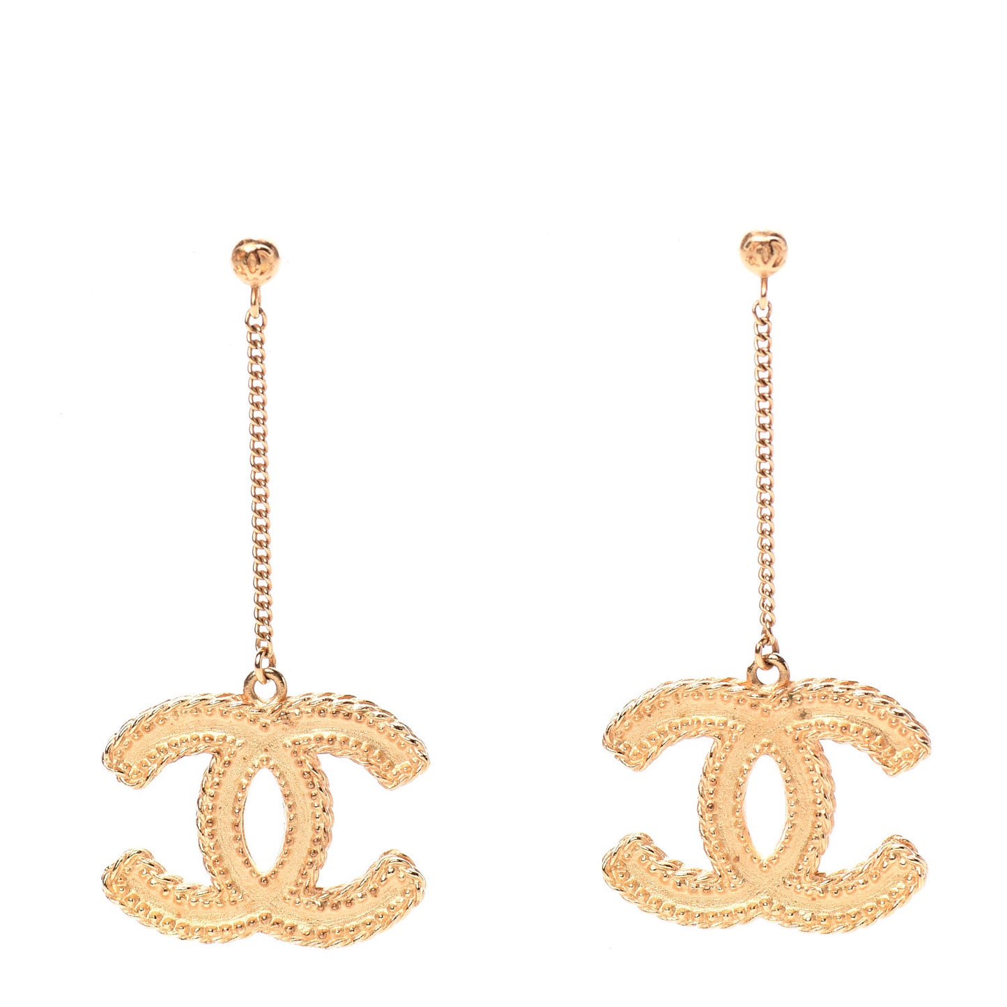 CC Drop Earrings Matte Gold