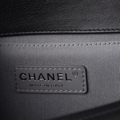 Chanel Calfskin Chevron Quilted Medium Boy Flap Black 6 of 8