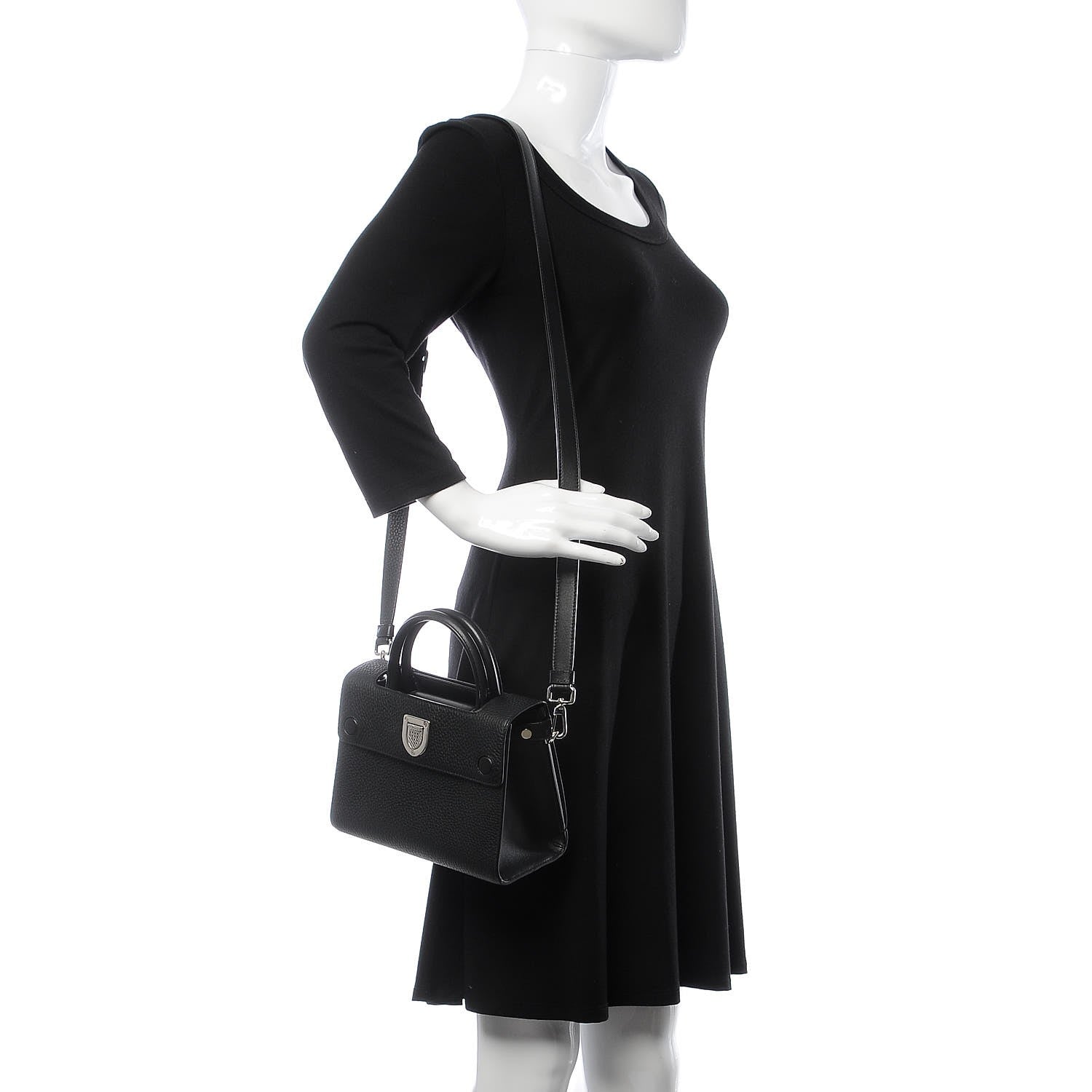 Christian Dior Grained Calfskin Mini Diorever Flap Black 2 of 7