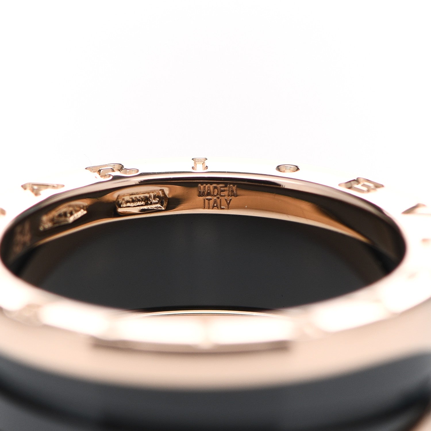 Bulgari 18K Rose Gold Black Ceramic B.Zero1 Two-Band Ring 54 7 6 of 7