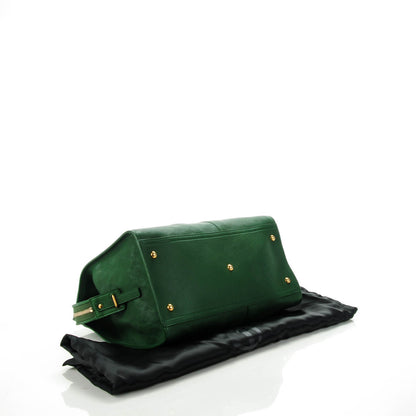 Saint Laurent Sheepskin Medium Cabas ChYc Tartan Green 4 of 7