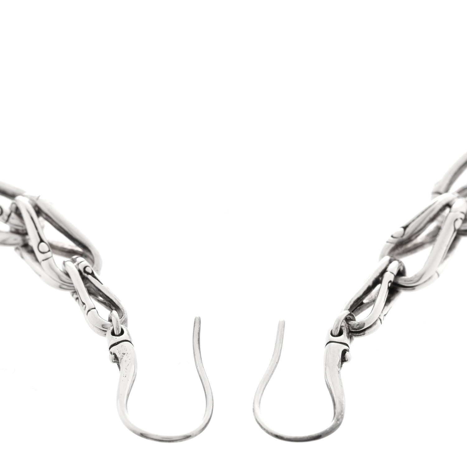 John Hardy Sterling Silver Bamboo Linear Drop Earrings 5 of 6