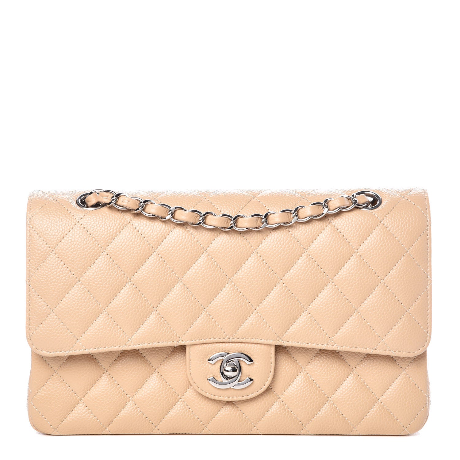 Chanel Caviar Quilted Medium Double Flap Beige Clair 1 of 11