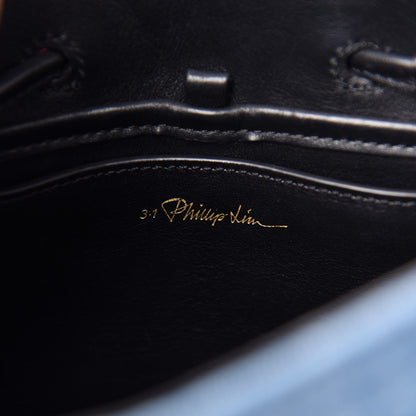 3.1 Phillip Lim 3.1 Denim Smooth Calfskin Mini Soleil Bucket Bag Blue Black 6 of 10