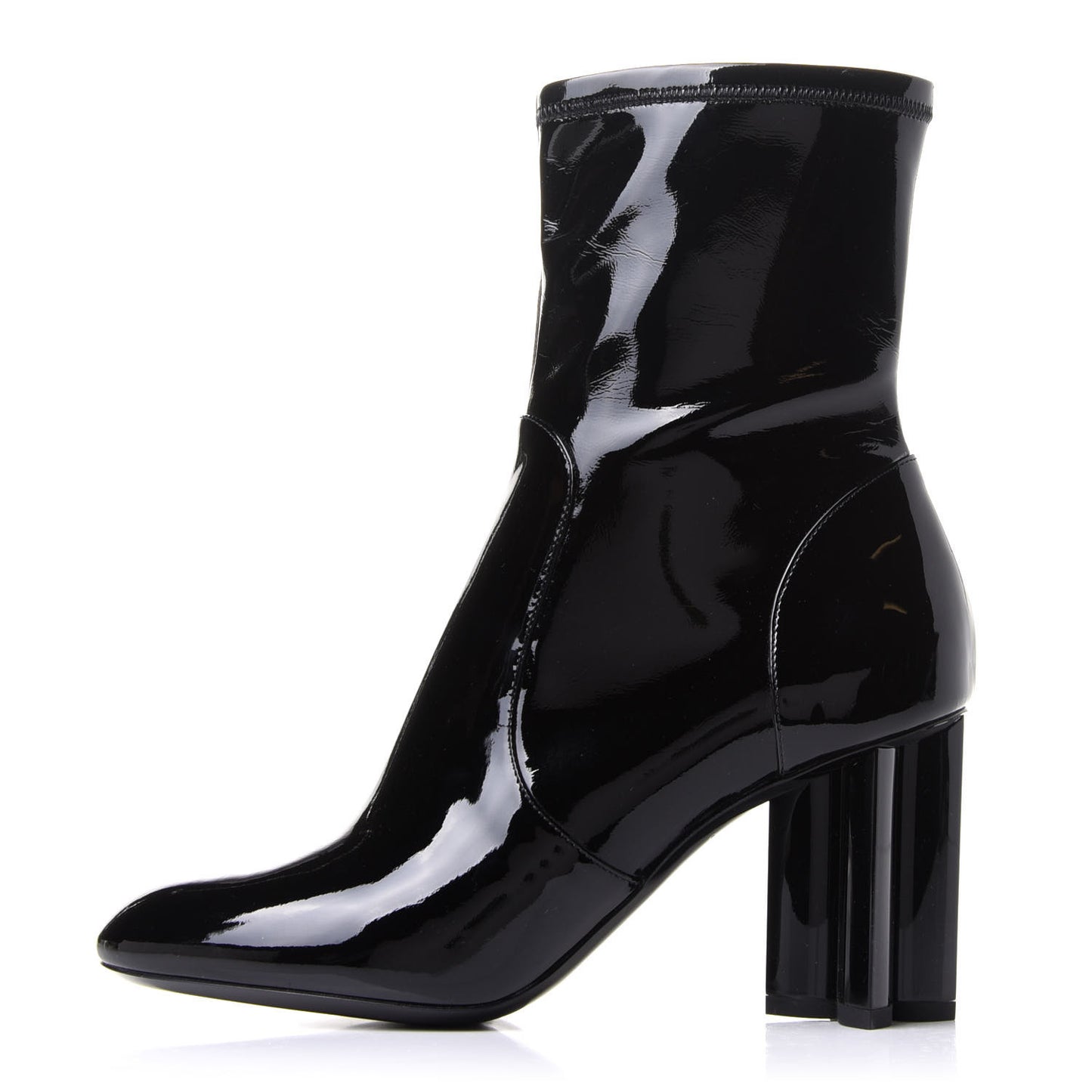 Patent Silhouette Ankle Boots 38 Black