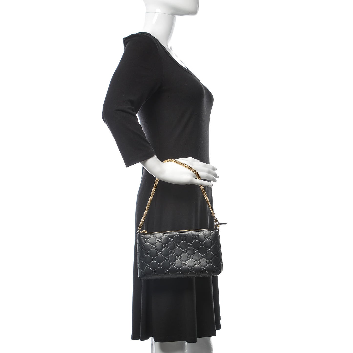 Guccissima Signature Wrist Wallet Black