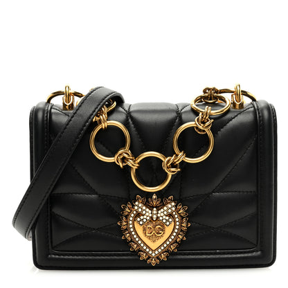 Dolce & Gabbana DOLCE GABBANA Lambskin Mini Devotion Crossbody Bag Black 1 of 9