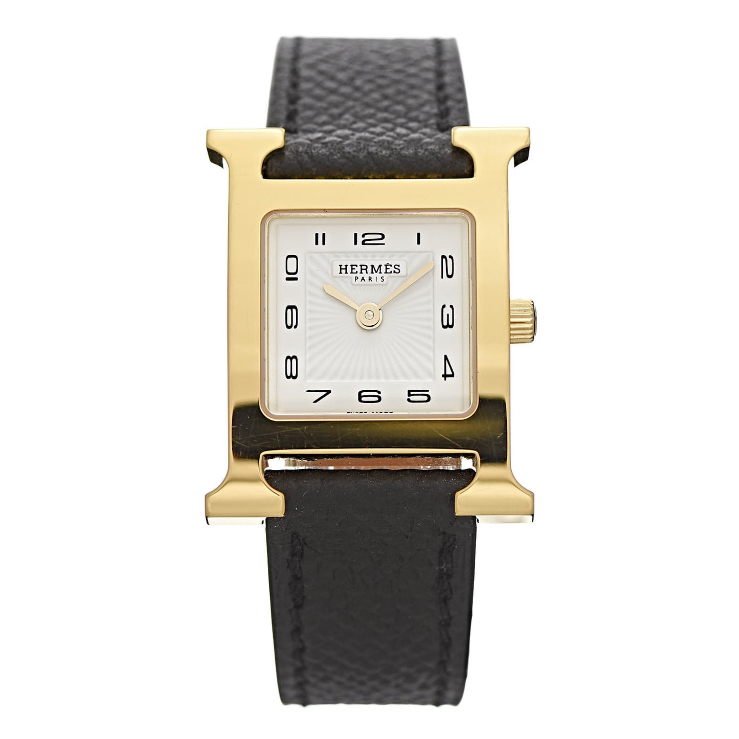 Stainless Steel Epsom 21mm Heure H Hour Quartz Watch Noir