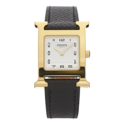 Hermes Stainless Steel Epsom 21mm Heure H Hour Quartz Watch Noir 2 of 7