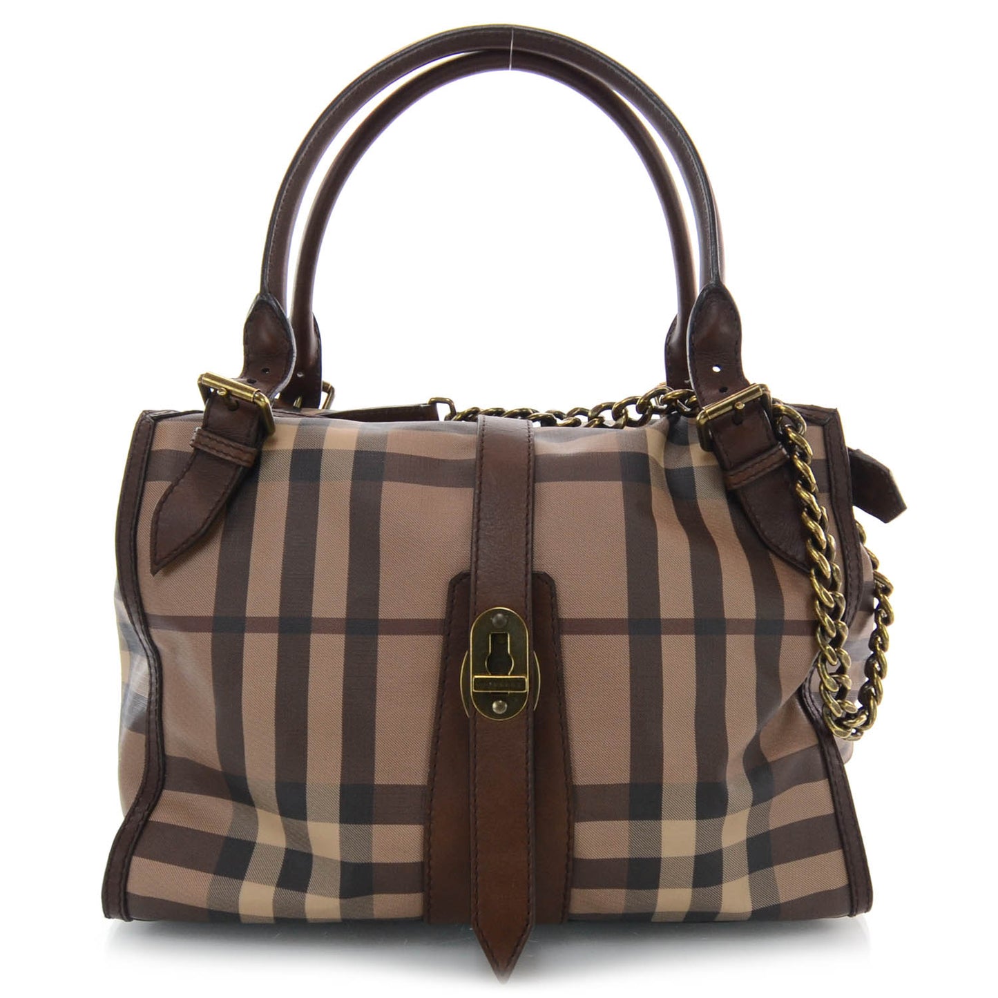Smoked Check Chain Bag