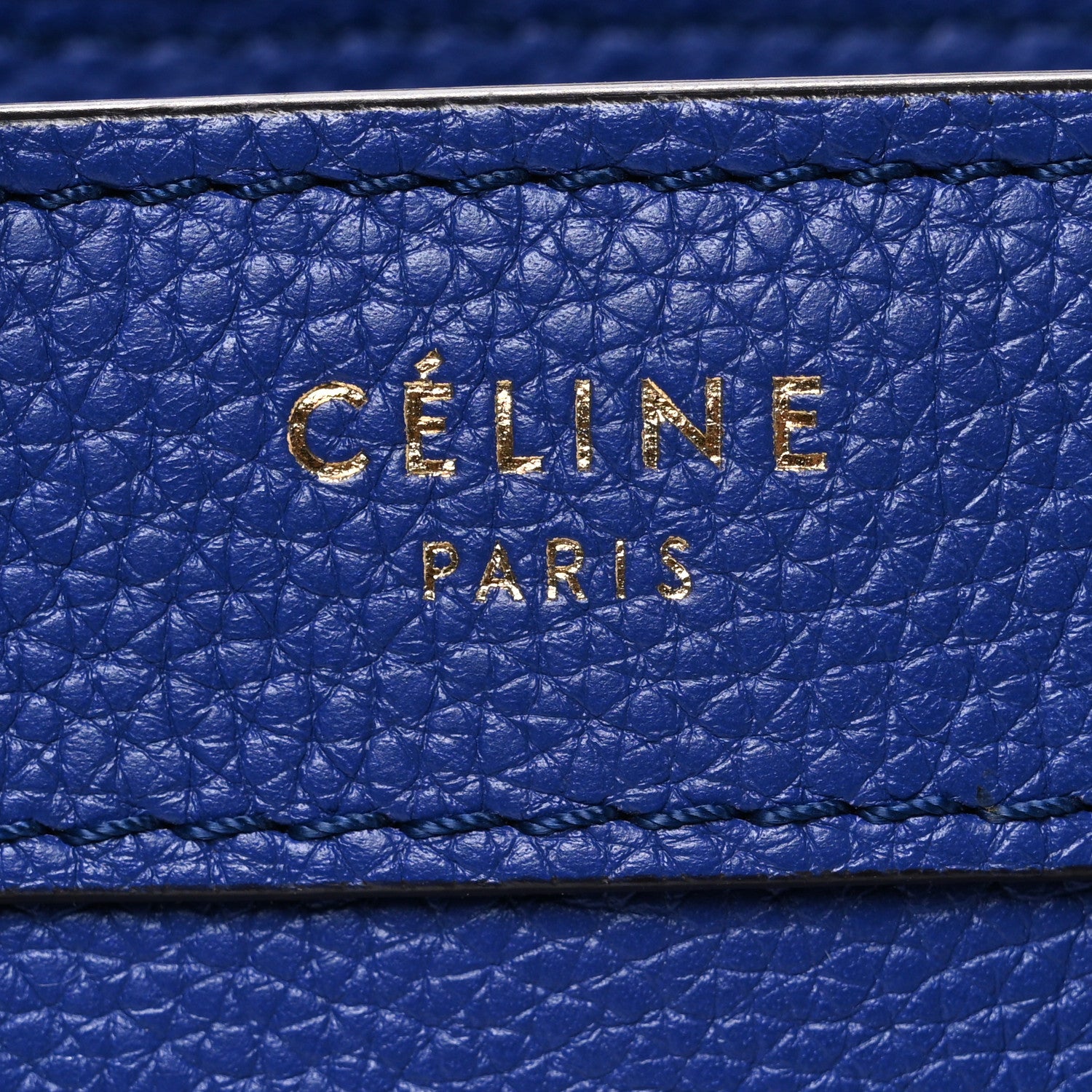 Celine Drummed Calfskin Nano Luggage Indigo 7 of 9