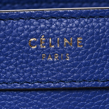 Celine Drummed Calfskin Nano Luggage Indigo 7 of 9