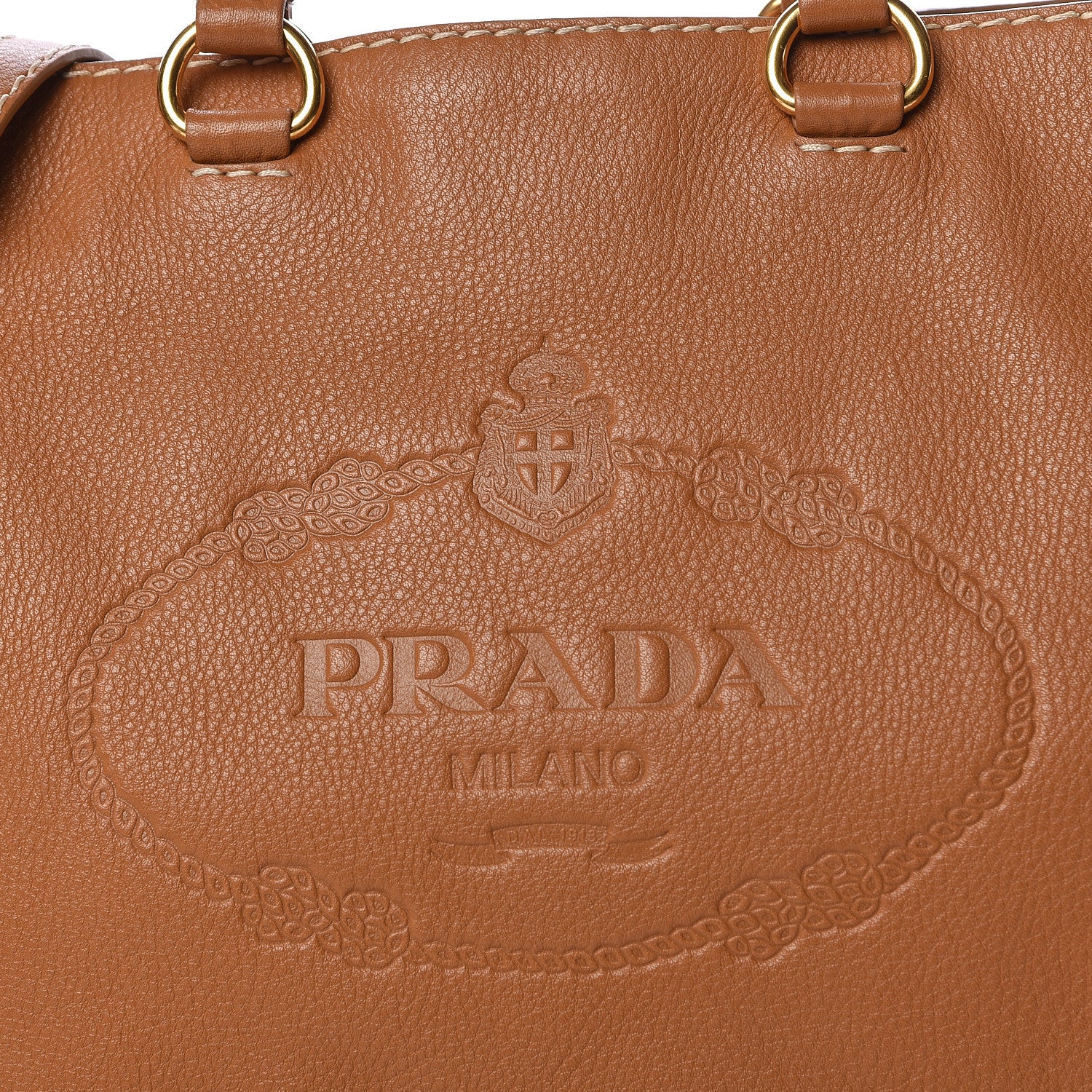 Prada Vitello Daino Logo Shopping Tote Cuoio 8 of 16