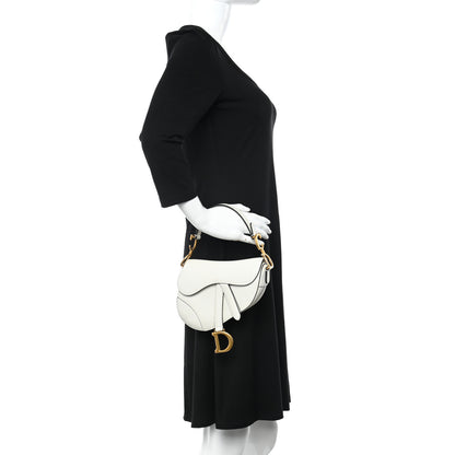 Christian Dior Grained Calfskin Mini Saddle Bag White 2 of 15