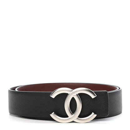 Chanel Calfskin CC Reversible Belt 80 32 Black Burgundy 1 of 6