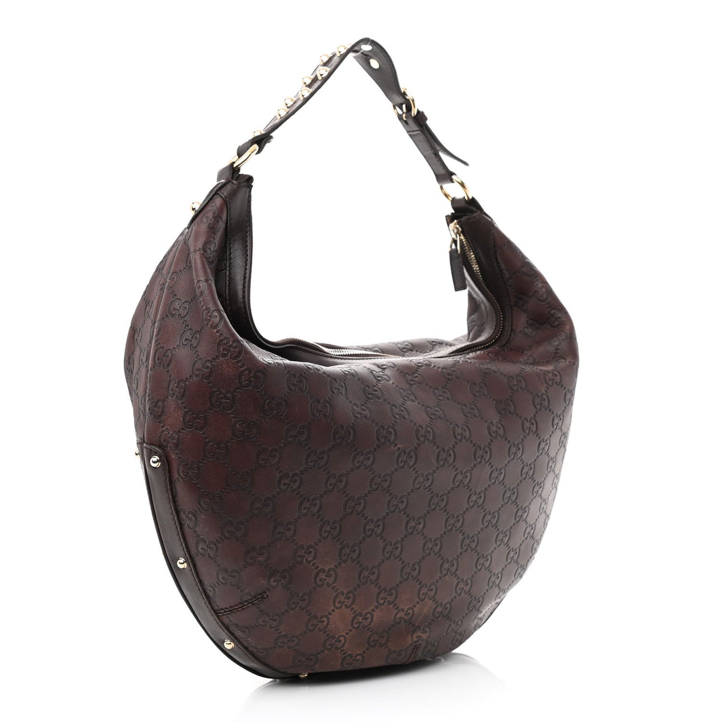 Guccissima Large Biba Hobo Dark Brown
