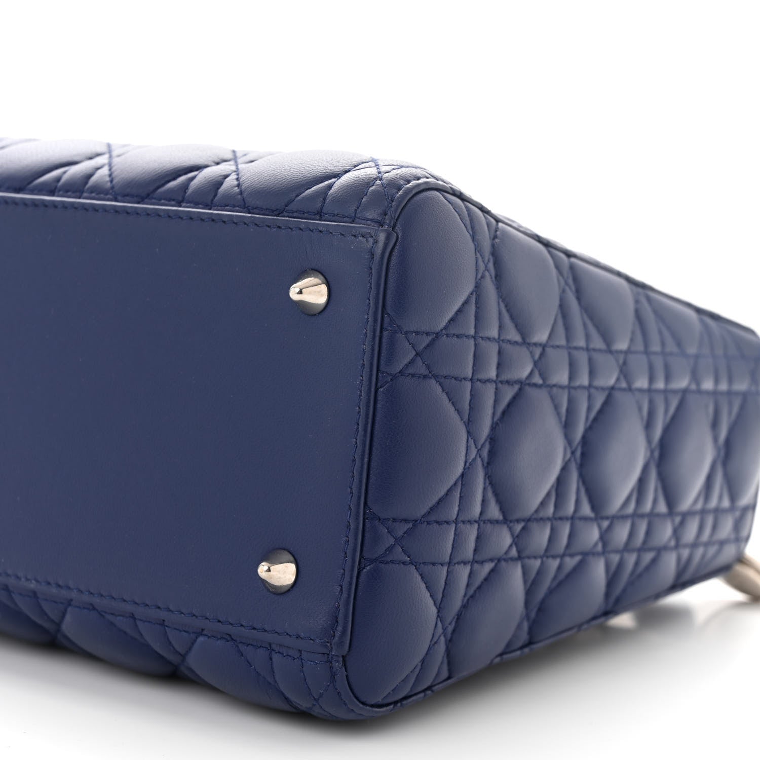 Christian Dior Lambskin Cannage Medium Lady Dior Blue 10 of 12