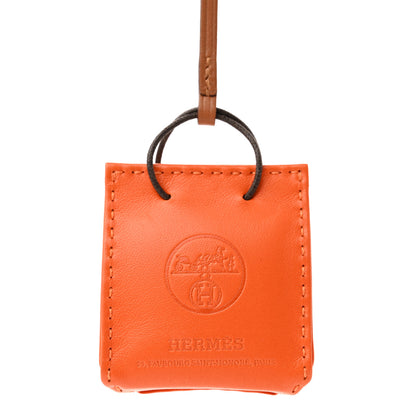 Hermes Milo Lambskin Swift Shopping Bag Charm Feu Gold 3 of 4