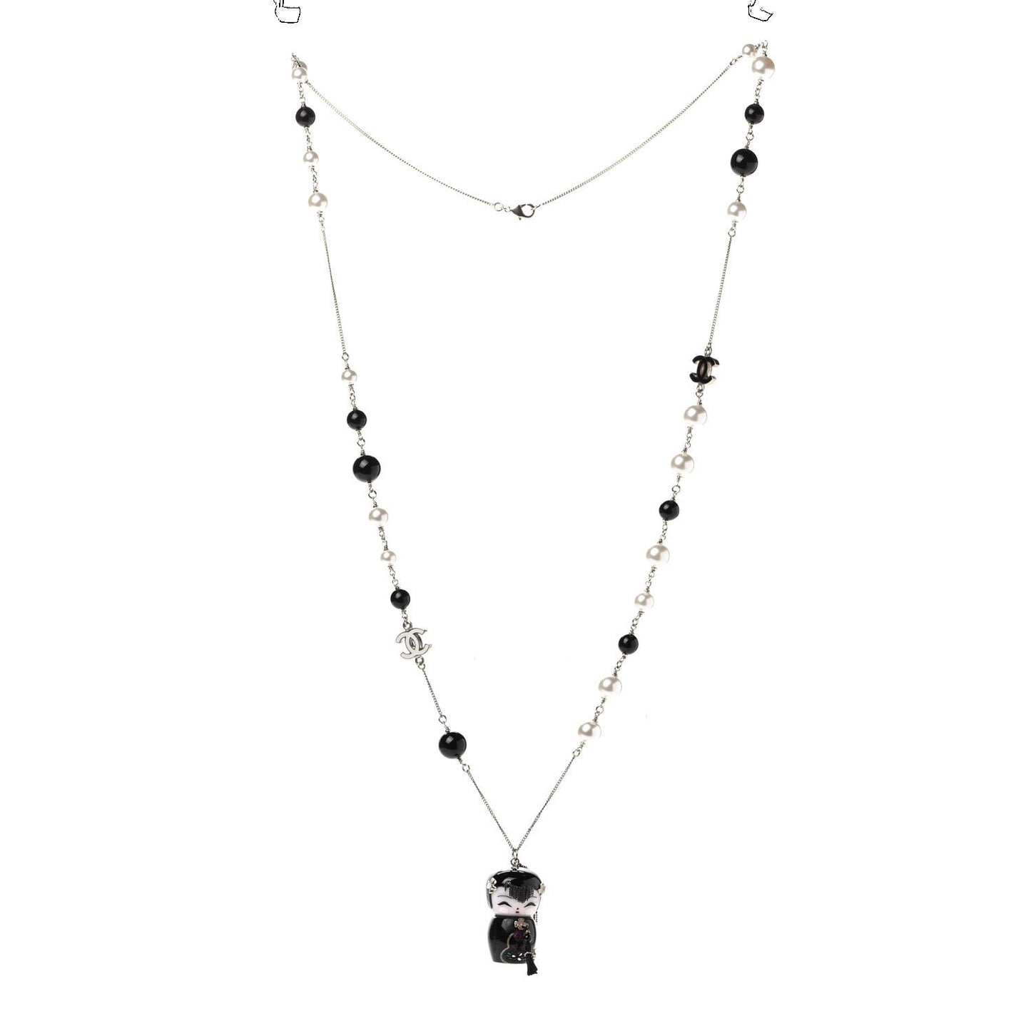 Pearl Paris Shanghai China Doll Necklace Black
