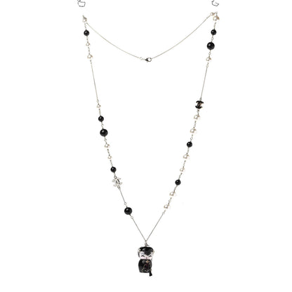 Chanel Pearl Paris Shanghai China Doll Necklace Black 2 of 5