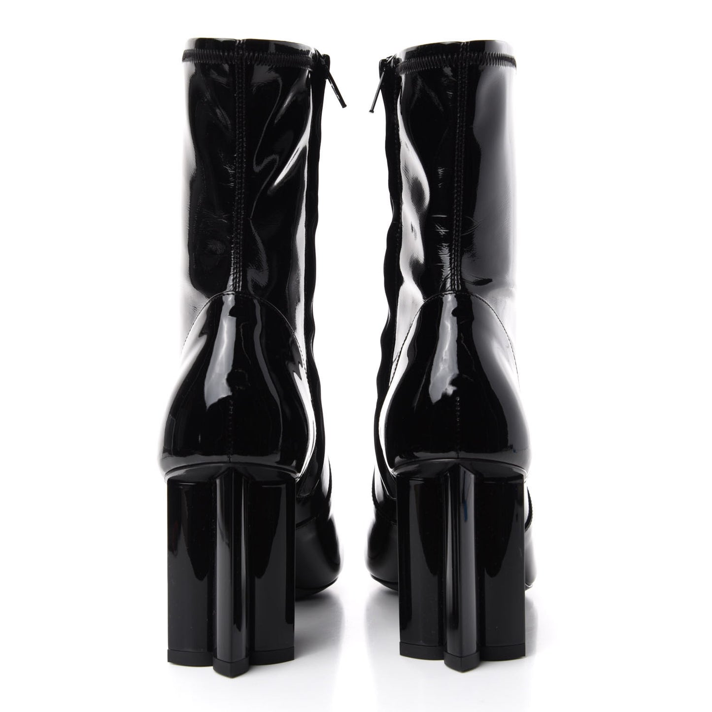 Patent Silhouette Ankle Boots 38.5 Black