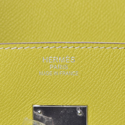 Hermes Epsom Candy Birkin 35 Lime Gris Perle 22 of 33