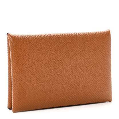 Hermes Epsom Calvi Card Case Gold 3 of 7