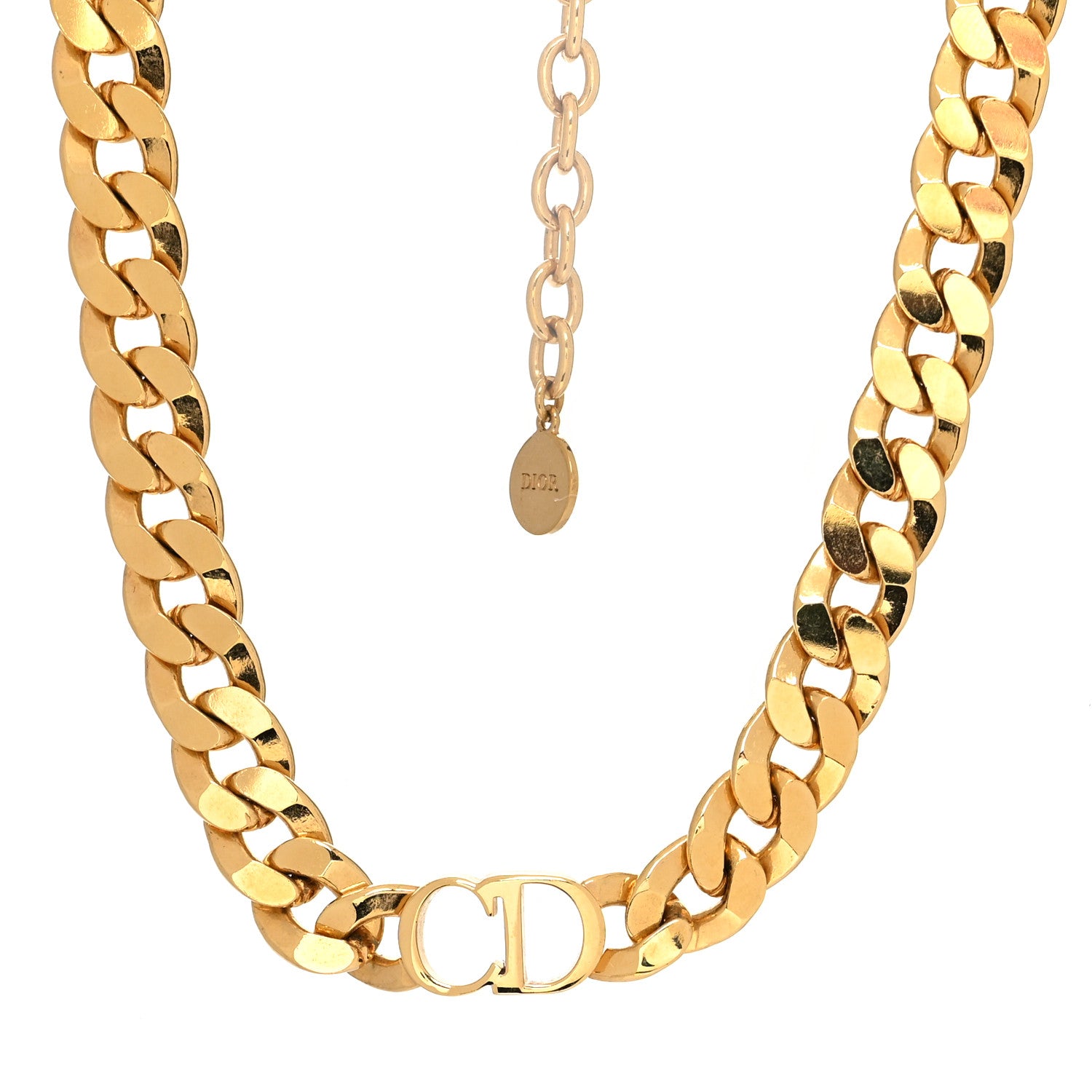 Christian Dior Metal Danseuse Etoile Chain Choker Necklace Gold 1 of 3