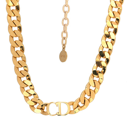 Christian Dior Metal Danseuse Etoile Chain Choker Necklace Gold 1 of 3