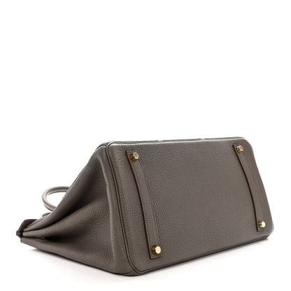 Hermes Taurillon Clemence Lizard Club Birkin 35 Etain Graphite 4 of 15