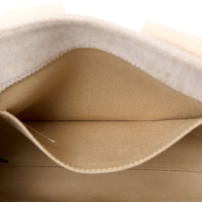 Chloe Cotton Calfskin Small Woody Ribbon Tote With Strap White Brown 6 of 14