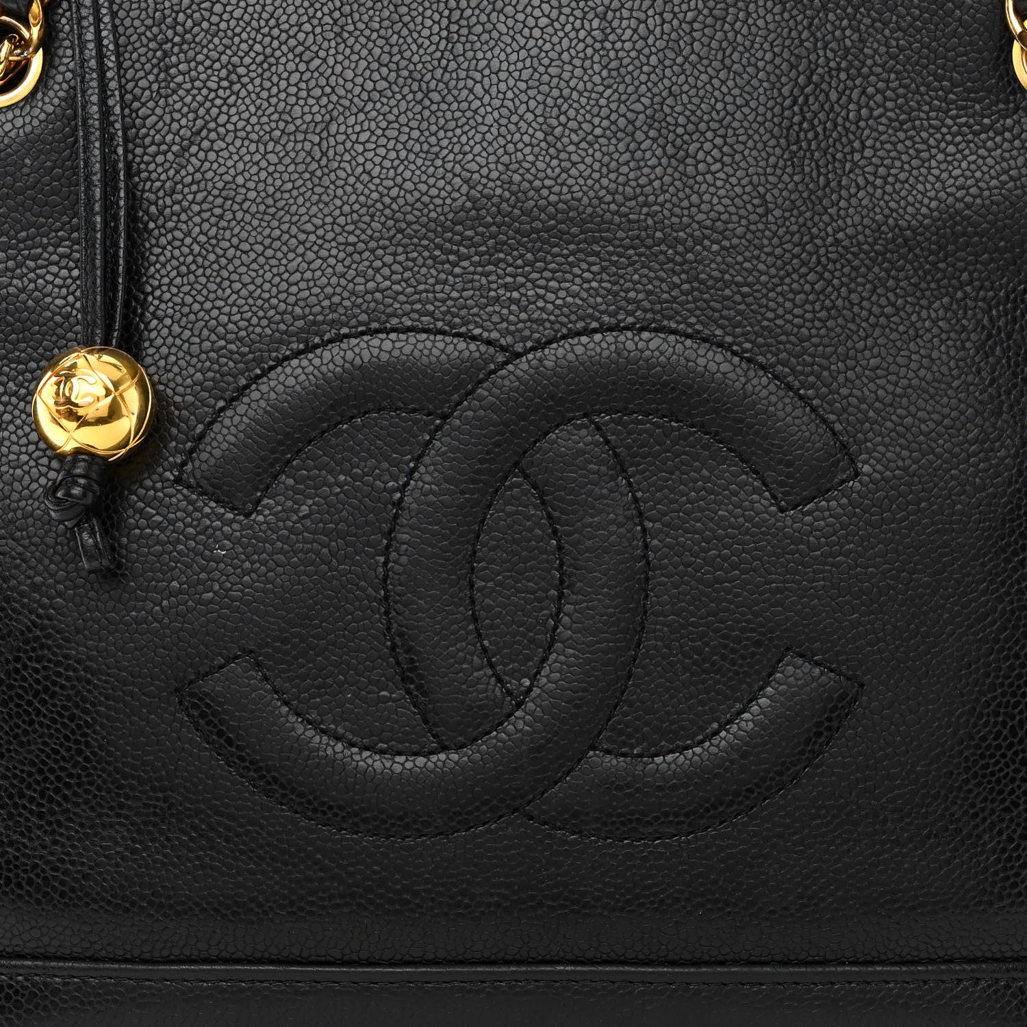 Chanel Caviar Large CC Shoulder Bag Black 13 of 17