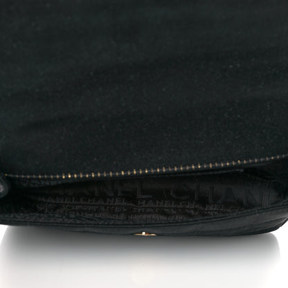 Chanel Satin Chocolate Bar Quilted Camellia Rectangular Mini Flap Black 5 of 10