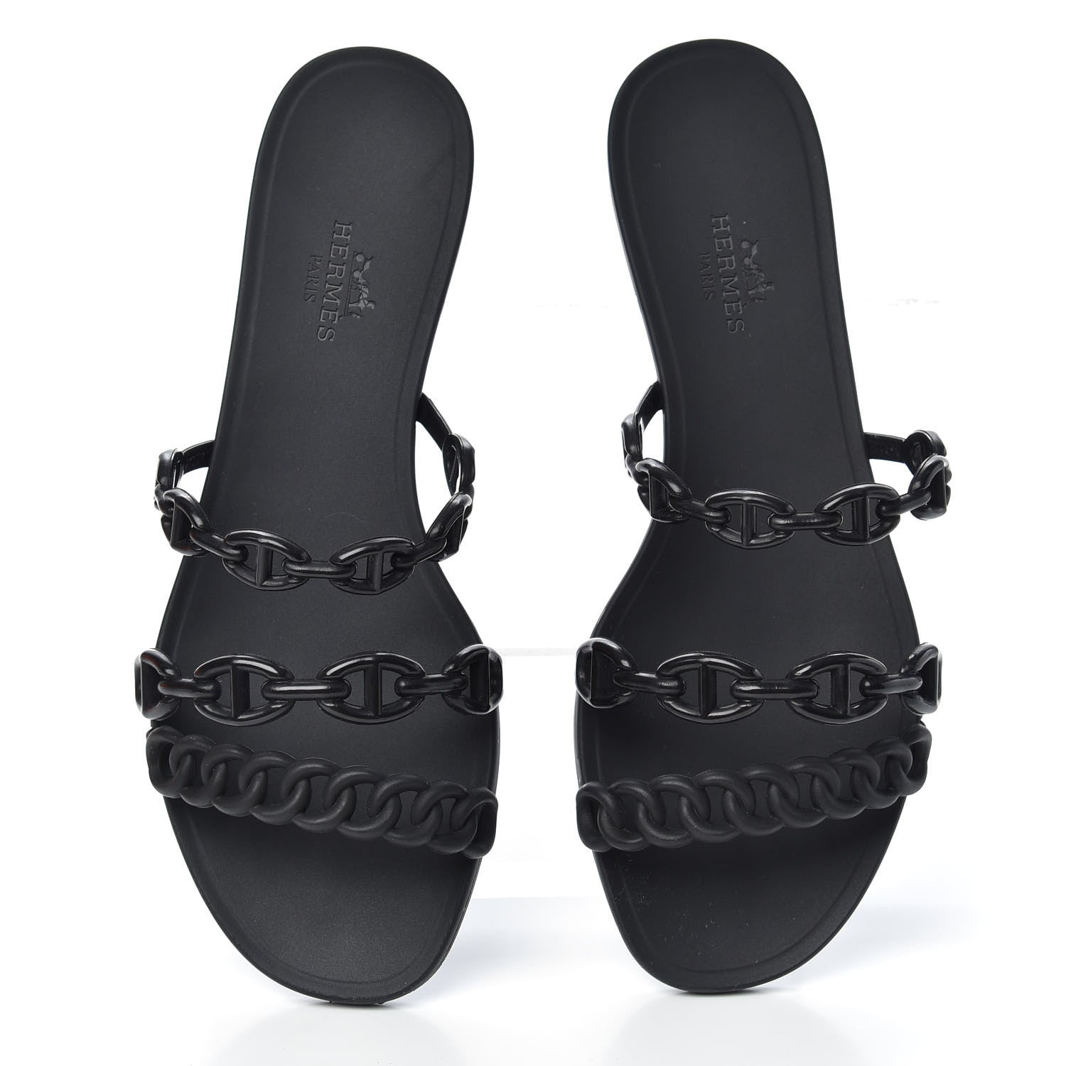 Hermes Rubber Chaine d'Ancre Rivage Sandals 35 Black 5 of 10