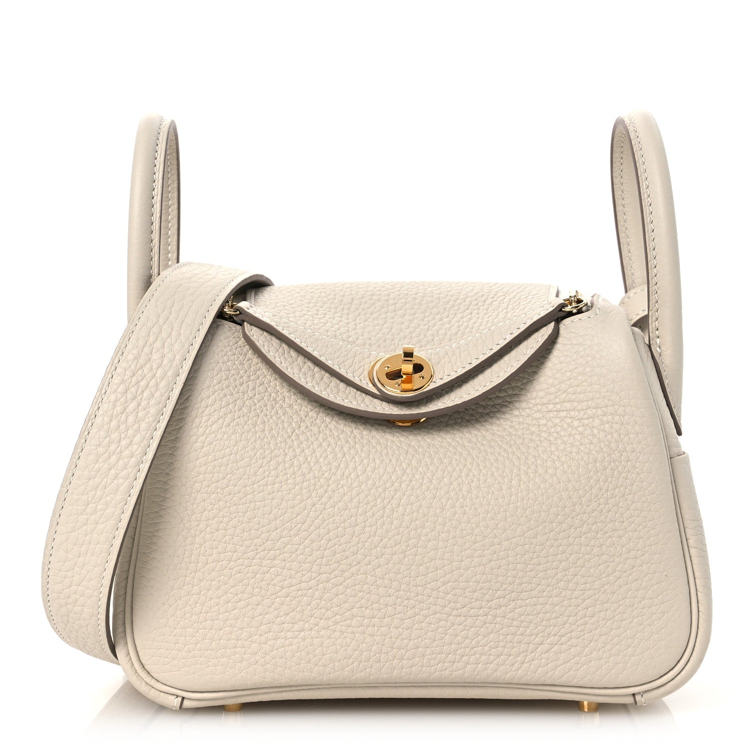 Hermes Taurillon Clemence Mini Lindy 20  Beton 1 of 11