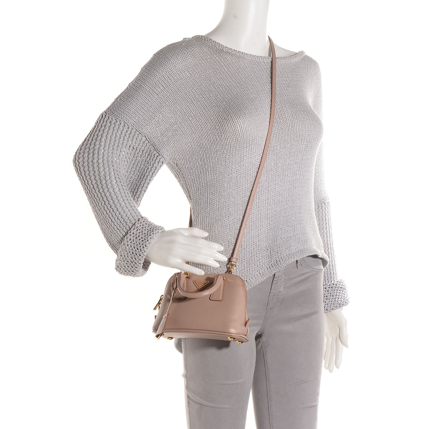 Saffiano Lux Mini Promenade Tote Cammeo