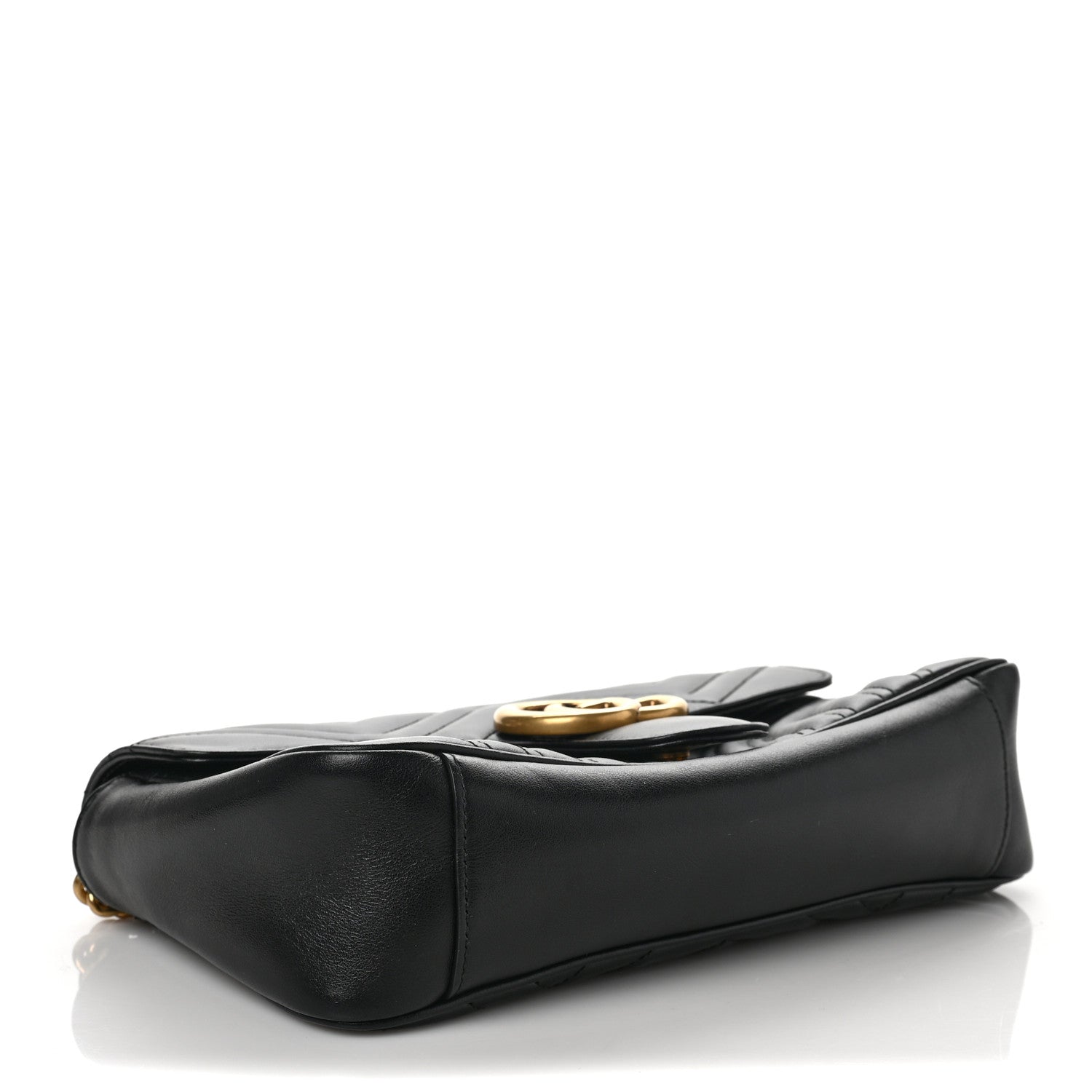 Gucci Calfskin Matelasse Small GG Marmont Shoulder Bag Black 4 of 7
