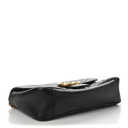 Gucci Calfskin Matelasse Small GG Marmont Shoulder Bag Black 4 of 7