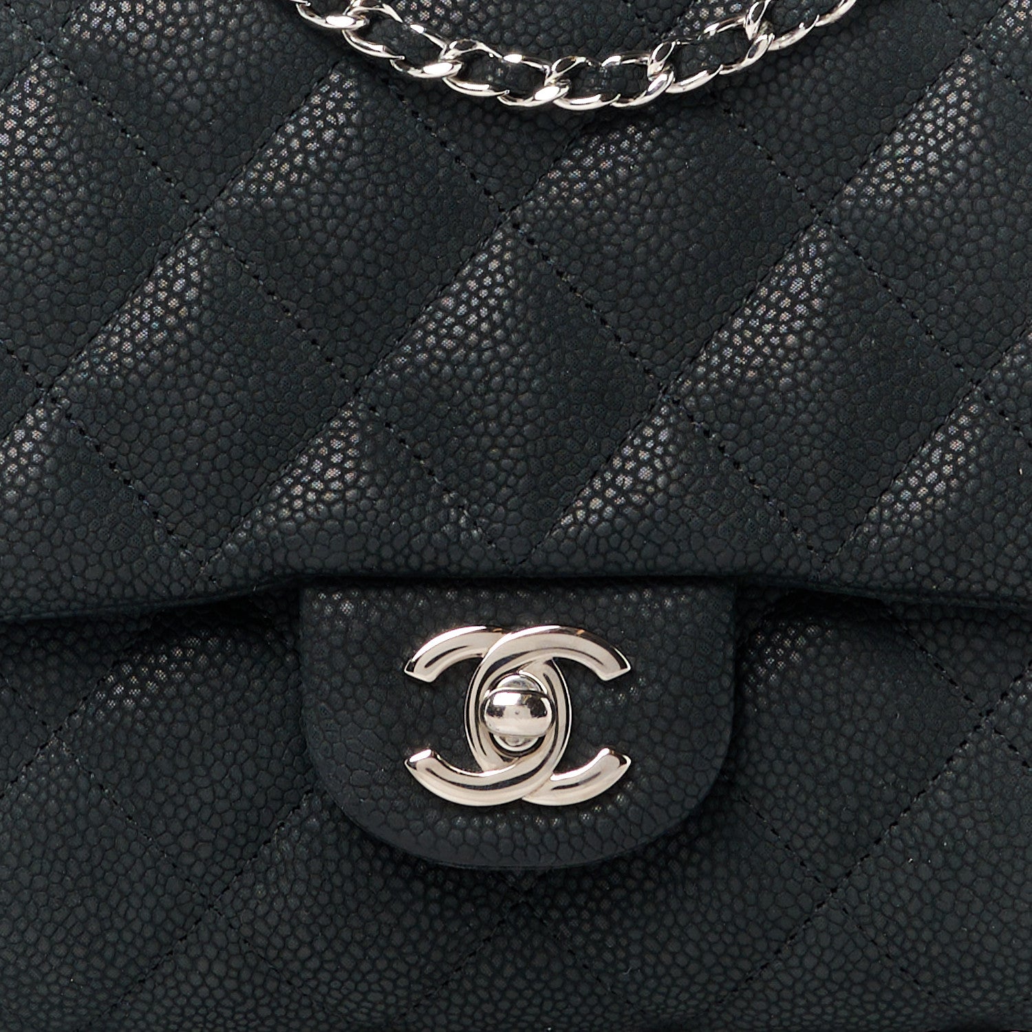 Chanel Iridescent Caviar Quilted Clutch With Chain Flap Black 9 of 12