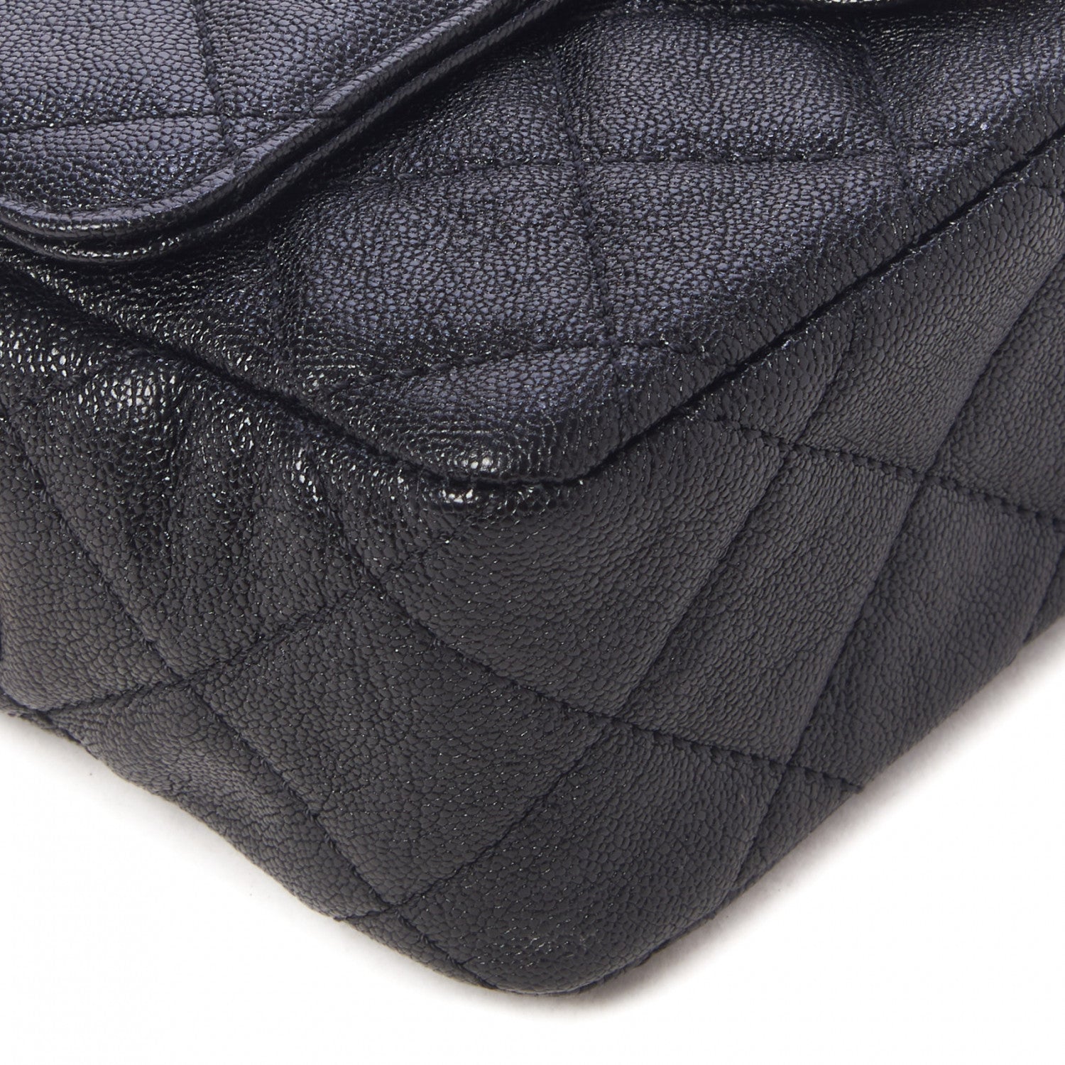 Chanel Iridescent Caviar Quilted Mini Flap With Thick Strap Black Beige 5 of 8