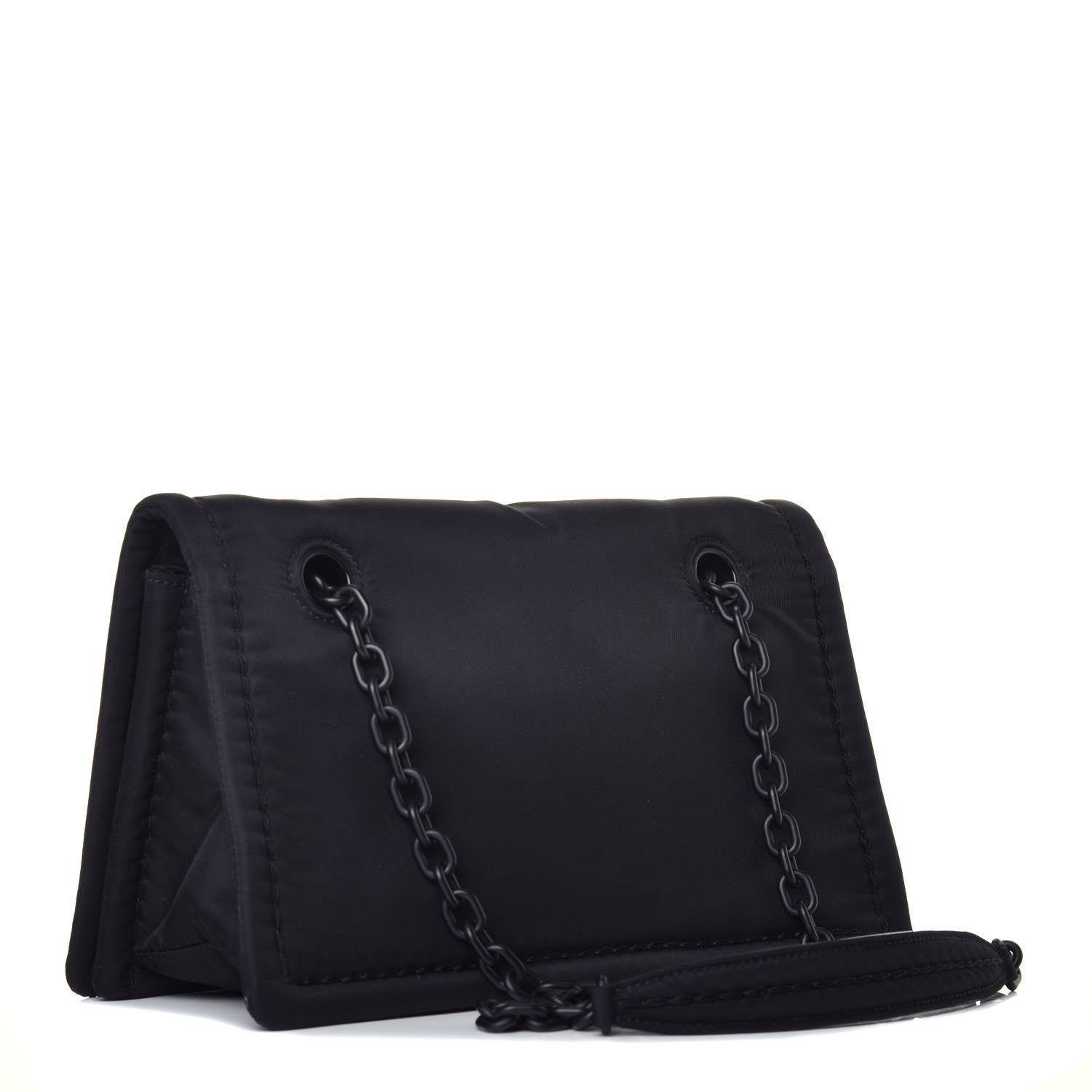 Prada Nylon Tessuto Chain Shoulder Bag Black 4 of 10