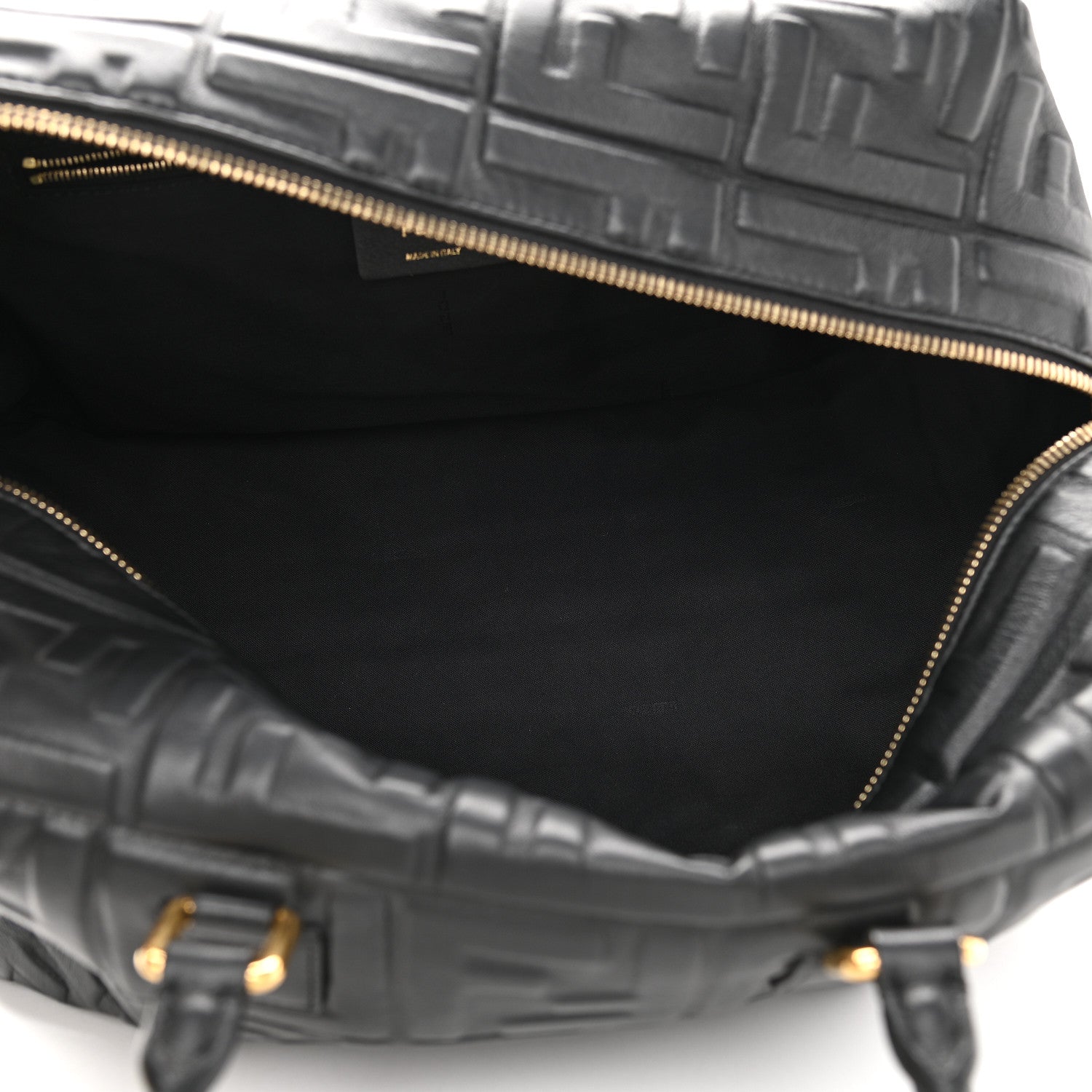 Fendi Nappa FF 1974 Embossed Small Boston Black 5 of 9