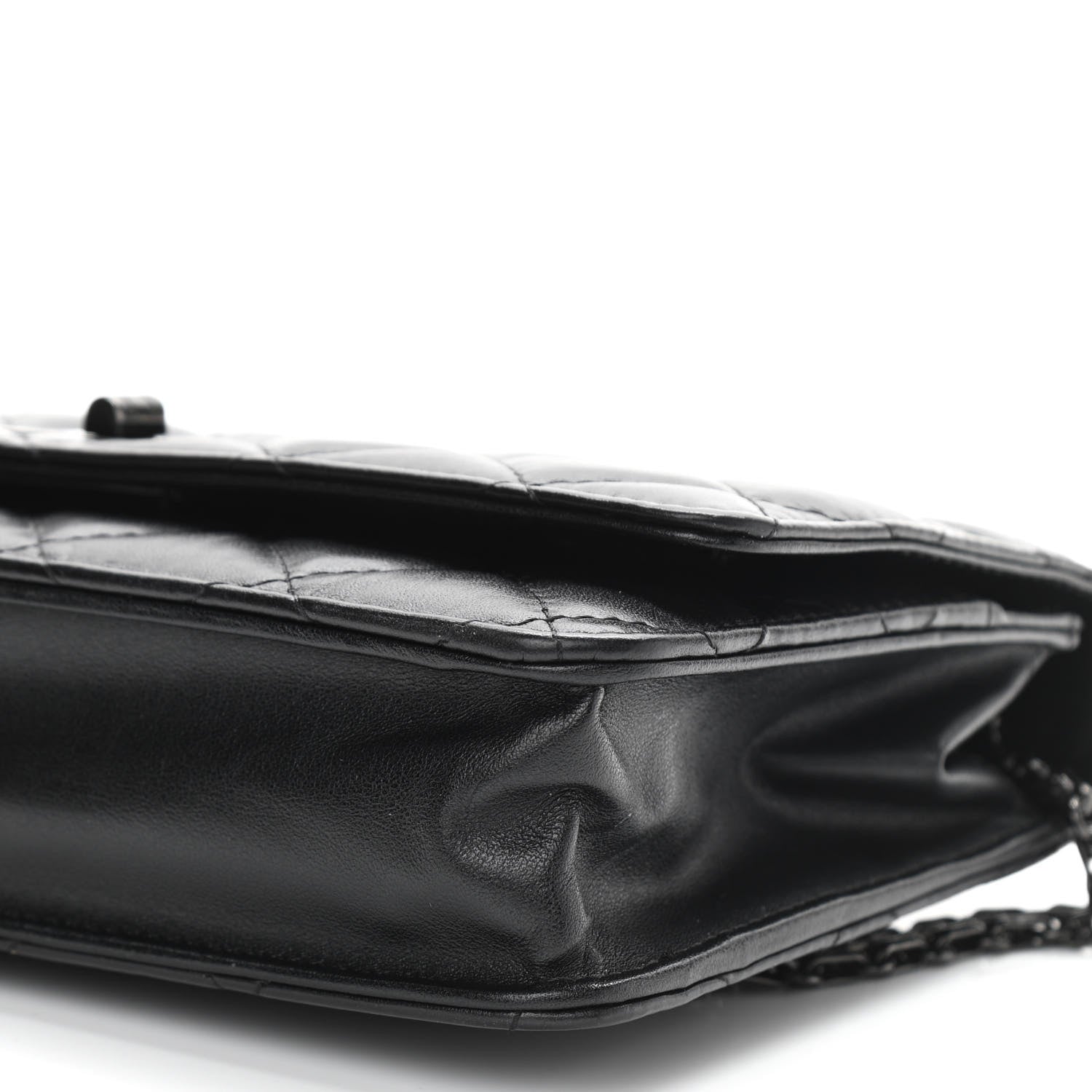 Chanel Aged Calfskin Quilted Reissue Wallet On Chain WOC So Black 11 of 12