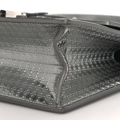 Christian Dior Metallic Patent Micro-Cannage 30 Montaigne Flap Bag Silver 8 of 10